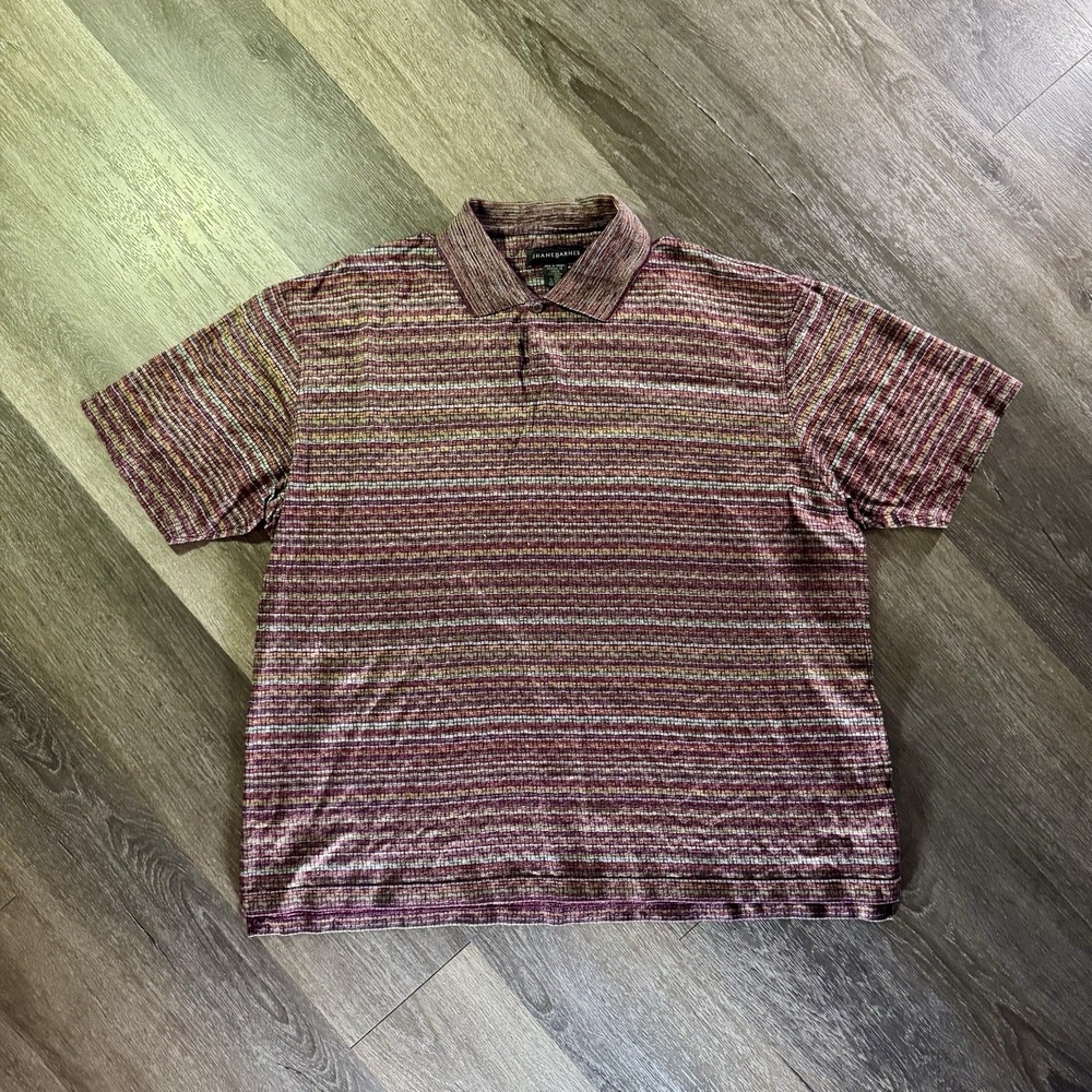 Jhane Barnes Menswear Knit Polo Shirt XL Multicolor 100% Cotton